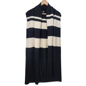 W By Worth Womens Sleeveless Wool/Cashmere Striped Open Front‎ Vest Cardigan S